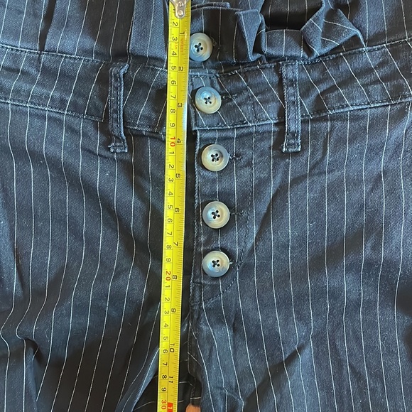 Free People Montella Black Pinstripe High Waisted Cropped Pants Size 2 - Picture 11 of 15